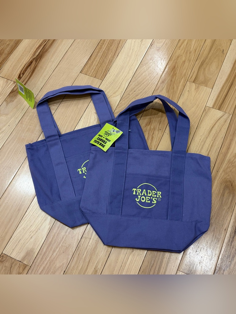 NWT Trader Joe’s Bundle Set of 2 Purple Halloween Trick or Treat Mini Tote Bags